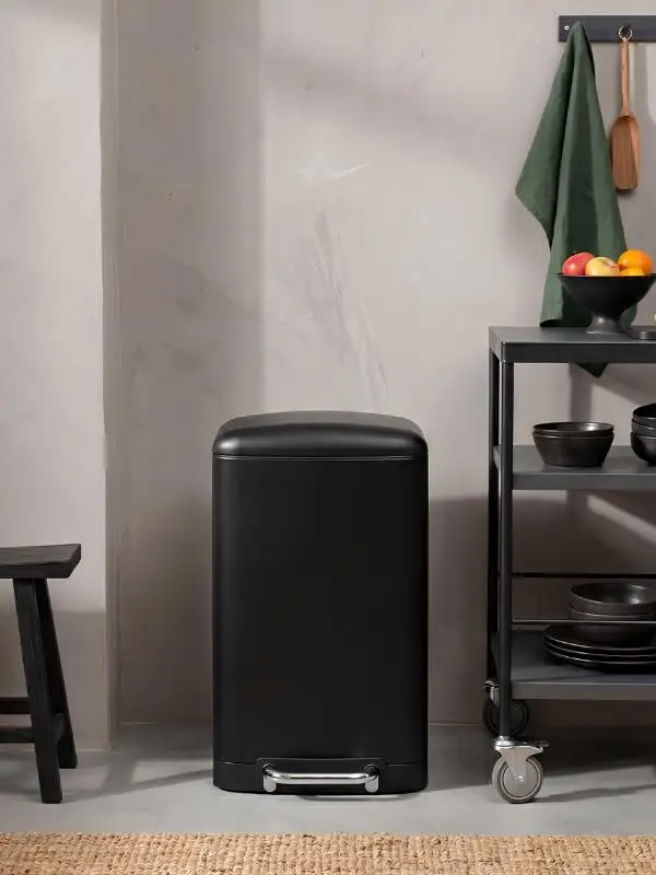 5five Ariane Metal Pedallı 20 Lt. Siyah Çöp Kovası